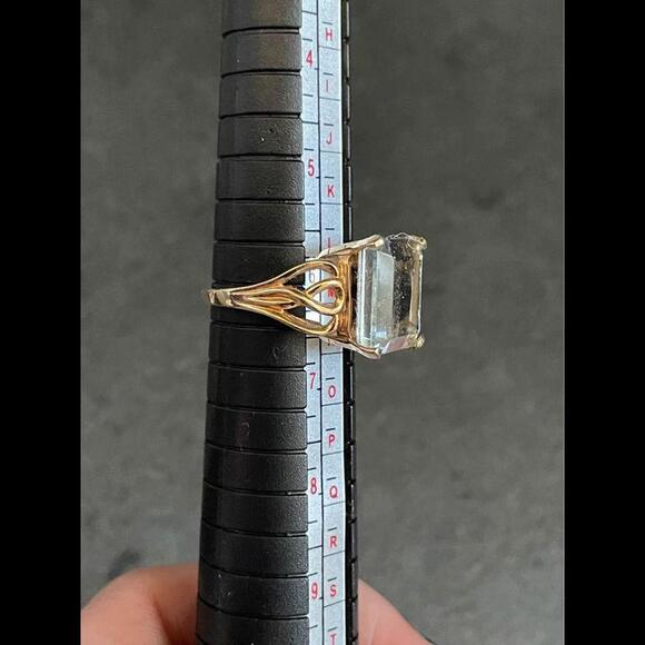 Vintage 14K Aquamarine Sz. 6 - Picture 4 of 7